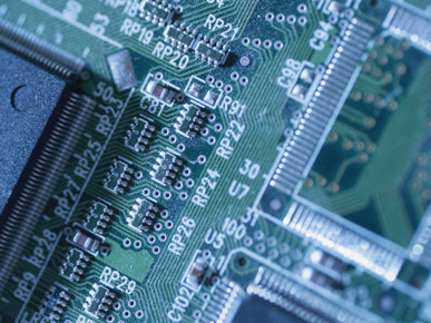 Close View of Computer Circuit Board