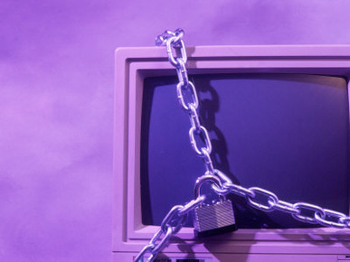 Padlock and Chain on Computer