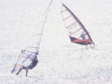 Computer Altered Image of Windsurfers