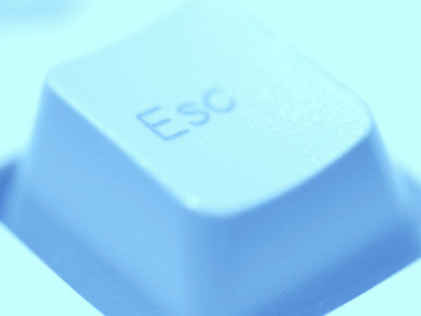 Close-Up of Gray Escape Button on Computer Keyboard