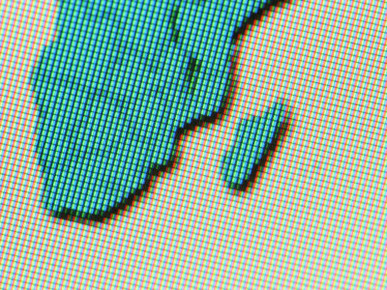 Grainy Computerized Cropped Map of Africa