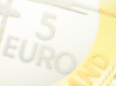 Grainy Computerized Image of Euro Coin