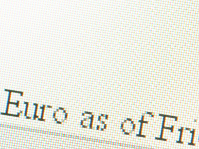 Grainy Computerized Euro Exchange Text